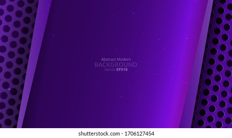 Metallic chrome silver violet purple elegant realistic geometric abstract modern frame vector background hi-tech techno futuristic rippled decoration, luxury strong design for web and print template