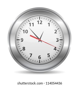 Metallic clock, vector eps10 illustration