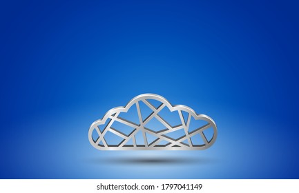 Metallic Cloud  frame illustration, concept of symbol on blue gradient background - Powered by Shutterstock - Get 15% off with code: PIKWIZARD15