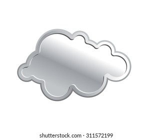 Metallic cloud. Iron sky on a white background. Vector illustration. Reliable preservation information