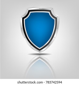 metallic coat of arms, blue shield color