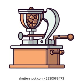 Metallic coffee grinder over white