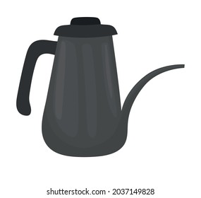 Metallkaffeemaschine auf Weiß