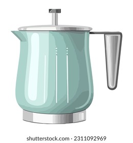 Metallische Kaffeekanne mit Griffsymbol einzeln