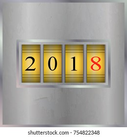 Metallic combination lock New Year. 