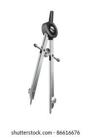 Metallic compass isolated on white