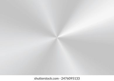 Metallic conical gradient background. Round metal disk.