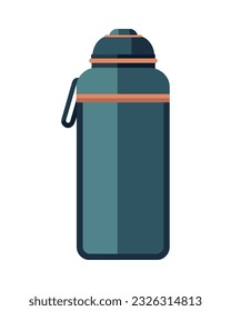 Metallic container with handle holds fresh liquid icon isolated
