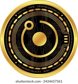 metallic cryptocurrency vector illustrations. render-rndr coin logo. 3d illustrations.