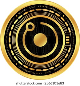 metallic cryptocurrency vector illustrations. render-rndr coin logo. 3d illustrations.