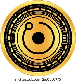 metallic cryptocurrency vector illustrations. render-rndr coin logo. 3d illustrations.