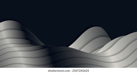 Metallic curve geometry background, 3d rendering. Computer digital drawing.