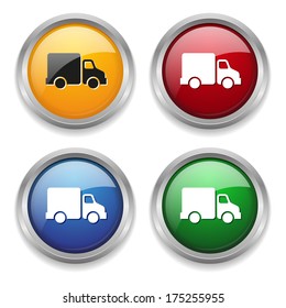 Metallic delivery button in four colors