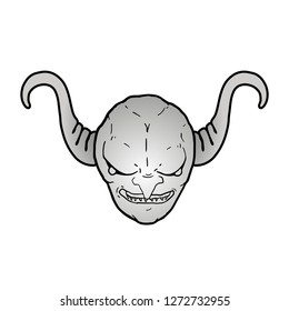 metallic demon face