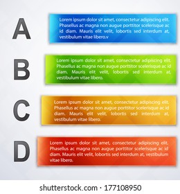 Metallic design with options ans steps with different colors