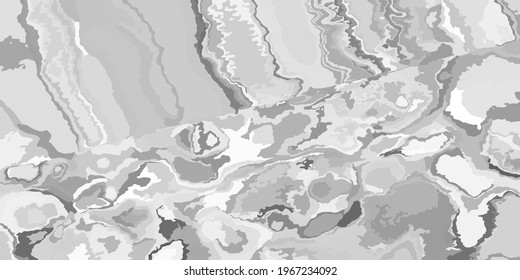 Metallic Details Cloudy Watercolor Brush Stroke. Light Grey. Monochrome Gray Vector Batik Style. Silver Foggy Retro Trendy Aquarelle Fabric. Landscape Shadows Grey Simple Dirty Art.