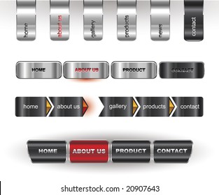 Metallic editable website buttons