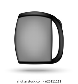 Metallic Electric Kettle with shadow on white background