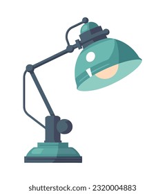 Metallic electric lamp illuminates icon isolated