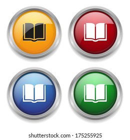 Metallic electronic book button in four colors