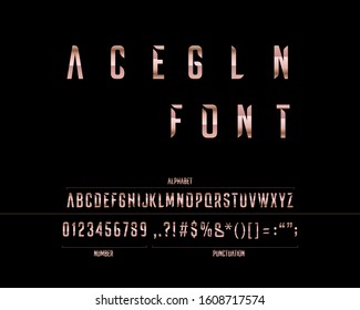 Metallic elegance font set in vector format