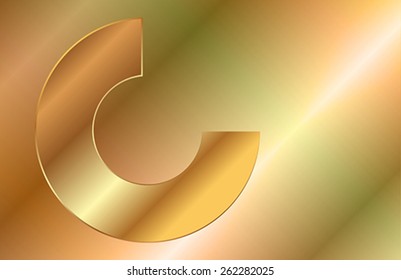 The metallic element on abstract metallic background