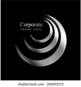 Metallic Element. Vector Steel Logo Background