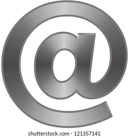 metallic e-mail sign