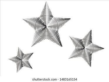 Metallic embroidery star stars design