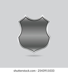 Metallic empty shield symbol or badge design or Security emblem logo