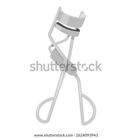 Metallic eyelash curler standing, adding a touch of elegance to a makeup routine