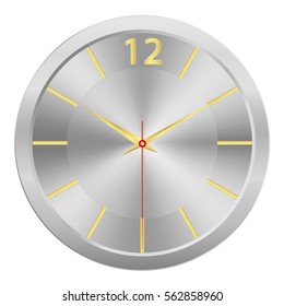 Metallic face watch isolated on the white background, Vector illustration
