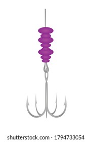 Metallic fish hook. vector illustration