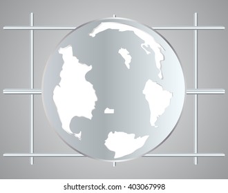 Metallic flat global icon