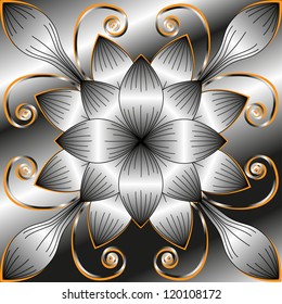 Metallic floral pattern