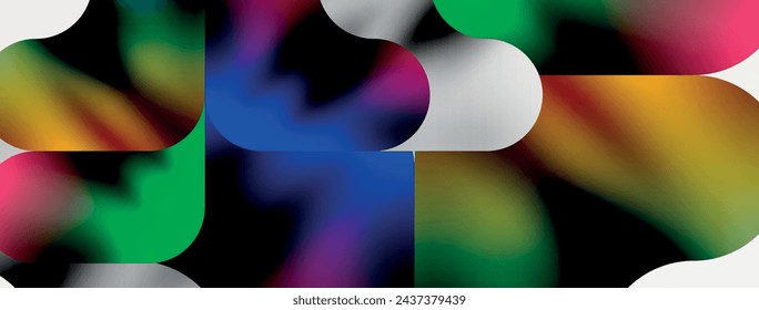 Metallic fluid color with geometric abstract shapes. Vector Illustration For Wallpaper, Banner, Background, Card, Book Illustration, landing page