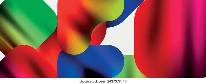 Color fluido metálico con formas geométricas abstractas. Ilustración vectorial para fondo de pantalla, banner, fondo, tarjeta, ilustración de libro, página de destino