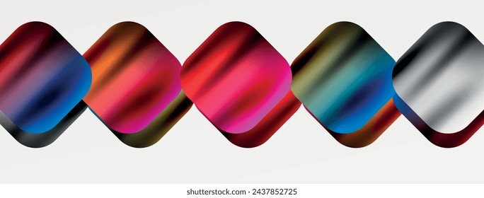 Metallic fluid color with geometric abstract shapes. Vector Illustration For Wallpaper, Banner, Background, Card, Book Illustration, landing page