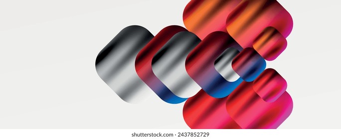 Color fluido metálico con formas geométricas abstractas. Ilustración vectorial para fondo de pantalla, banner, fondo, tarjeta, ilustración de libro, página de destino