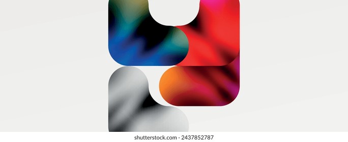 Metallic fluid color with geometric abstract shapes. Vector Illustration For Wallpaper, Banner, Background, Card, Book Illustration, landing page
