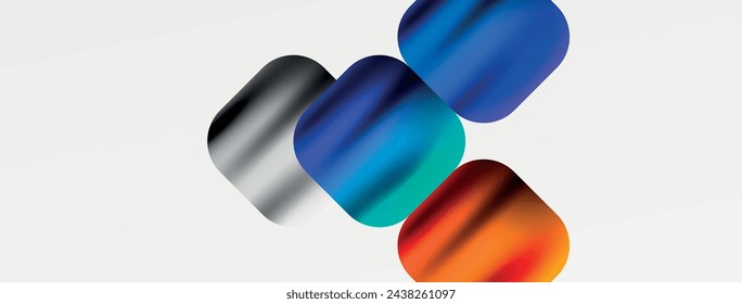 Metallic fluid color with geometric abstract shapes. Vector Illustration For Wallpaper, Banner, Background, Card, Book Illustration, landing page