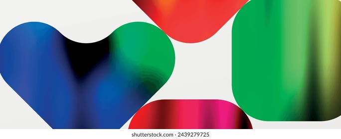 Metallic fluid color with geometric abstract shapes. Vector Illustration For Wallpaper, Banner, Background, Card, Book Illustration, landing page