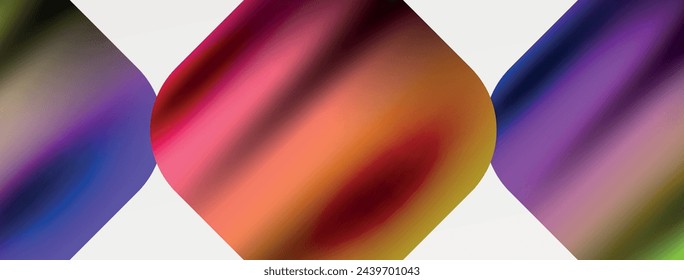Color fluido metálico con formas geométricas abstractas. Ilustración vectorial para fondo de pantalla, banner, fondo, tarjeta, ilustración de libro, página de destino