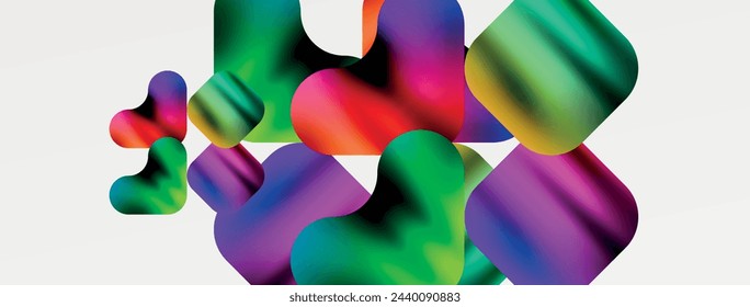 Metallic fluid color with geometric abstract shapes. Vector Illustration For Wallpaper, Banner, Background, Card, Book Illustration, landing page