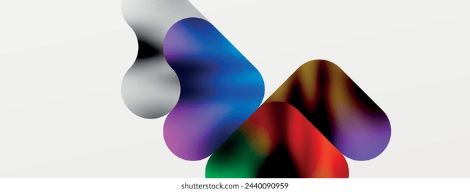 Metallic fluid color with geometric abstract shapes. Vector Illustration For Wallpaper, Banner, Background, Card, Book Illustration, landing page