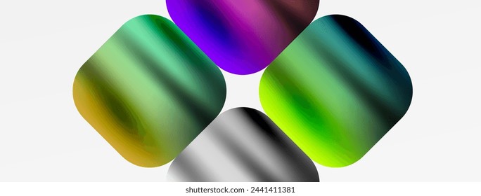 Metallic fluid color with geometric abstract shapes. Vector Illustration For Wallpaper, Banner, Background, Card, Book Illustration, landing page