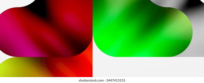 Metallic fluid color with geometric abstract shapes. Vector Illustration For Wallpaper, Banner, Background, Card, Book Illustration, landing page
