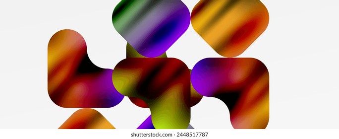 Metallic fluid color with geometric abstract shapes. Vector Illustration For Wallpaper, Banner, Background, Card, Book Illustration, landing page