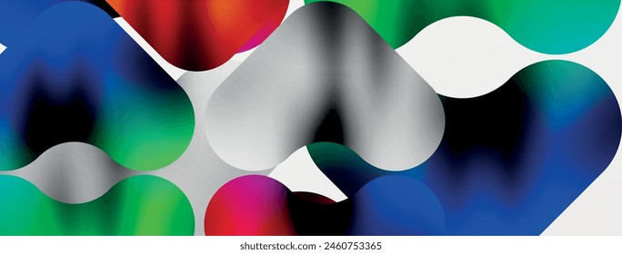 Metallic fluid color with geometric abstract shapes. Vector Illustration For Wallpaper, Banner, Background, Card, Book Illustration, landing page