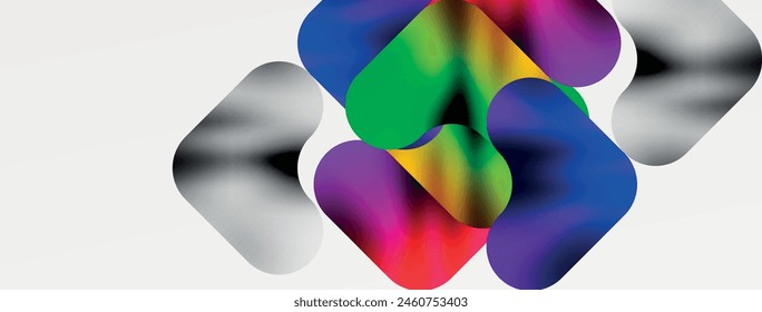 Metallic fluid color with geometric abstract shapes. Vector Illustration For Wallpaper, Banner, Background, Card, Book Illustration, landing page